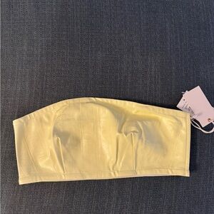 Good American Faux Leather Bandeau Top